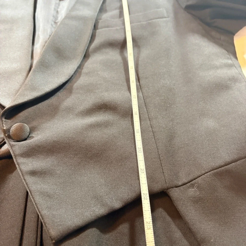 Pierre Cardin Tuxedo Tailcoat Mens 44R Black Wool Shawl Lapel Formal Wedding